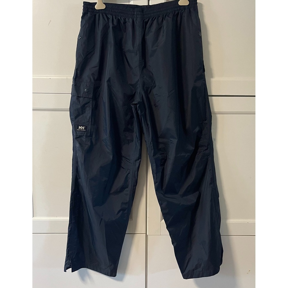Helly Hansen Workwear Navy Blue Rain Pants Mens XXL Helly Tech Waterproof Cargo
